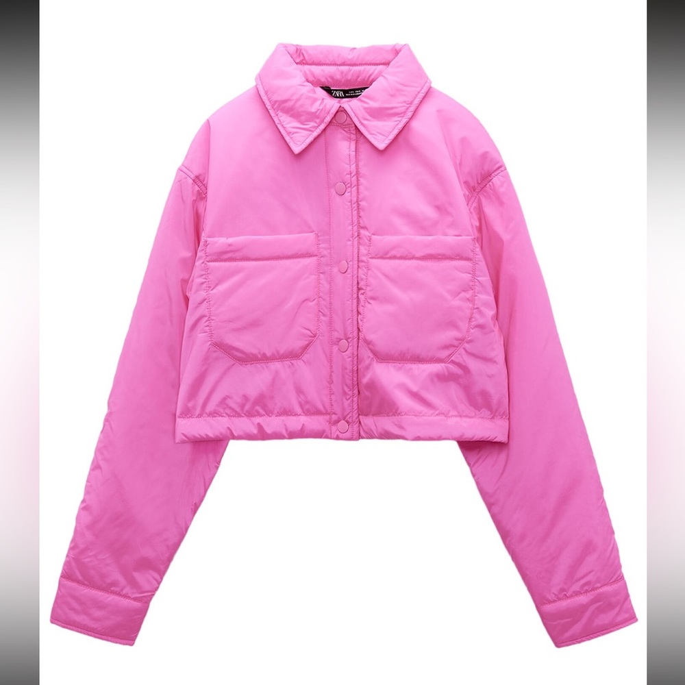 ZARA Crop Puffer Overshirt